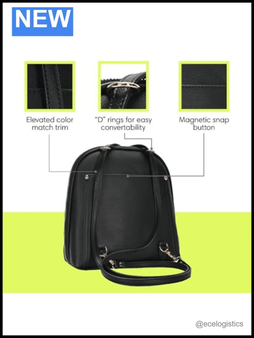 Convertible Faux Leather Backpack Purse for Women | Vegan Leather Shoulder Bag